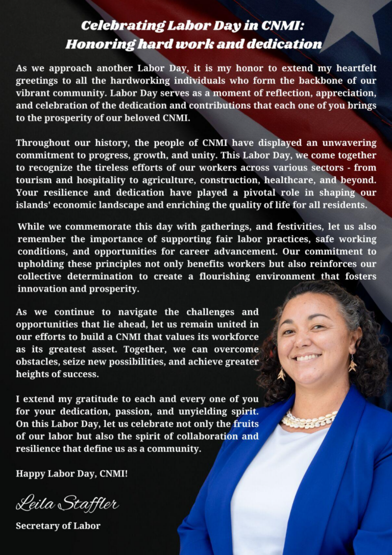 Celebrating Labor Day in CNMI: Honoring hard work and dedication